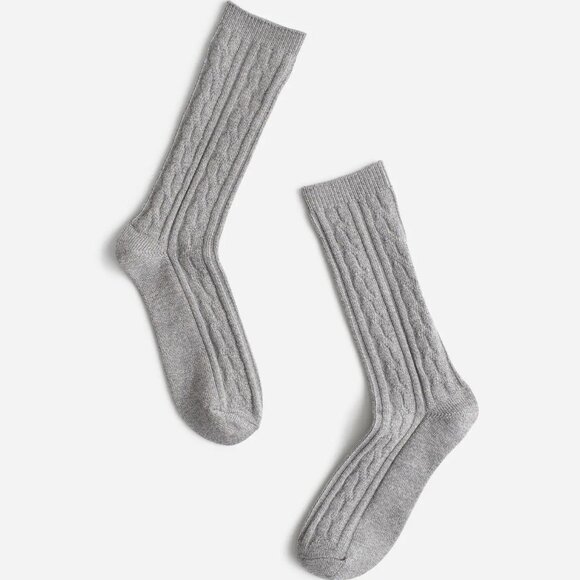 [NWT] Madewell Cable-Knit Trouser Socks in Gray NWT - Picture 1 of 1
